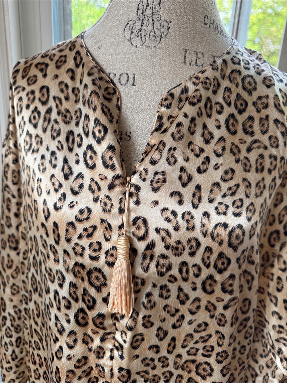 Lord and Taylor vintage leopard print house dress kaftan OS - Picture 2 of 5